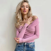 Women's Black Backless Bodysuit – Slim Fit Long Sleeve Corset Style - Himpall